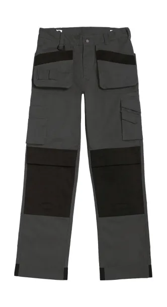  Performance Pro Workwear Trousers - B&C Pro Steel Grey Black