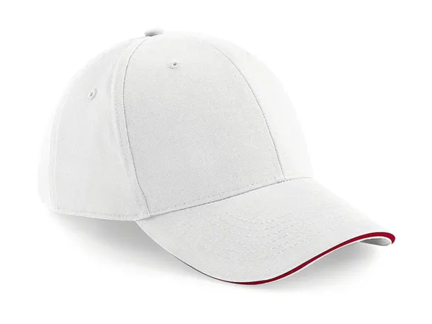  Athleisure 6 Panel Cap - Beechfield Bijela Klasična crvena