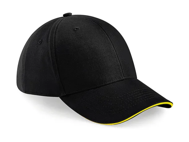  Athleisure 6 Panel Cap - Beechfield Black Žuta