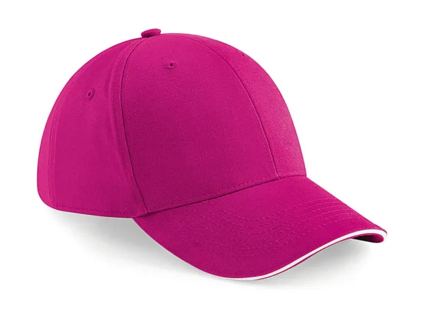  Athleisure 6 Panel Cap - Beechfield Fuchsia Bijela