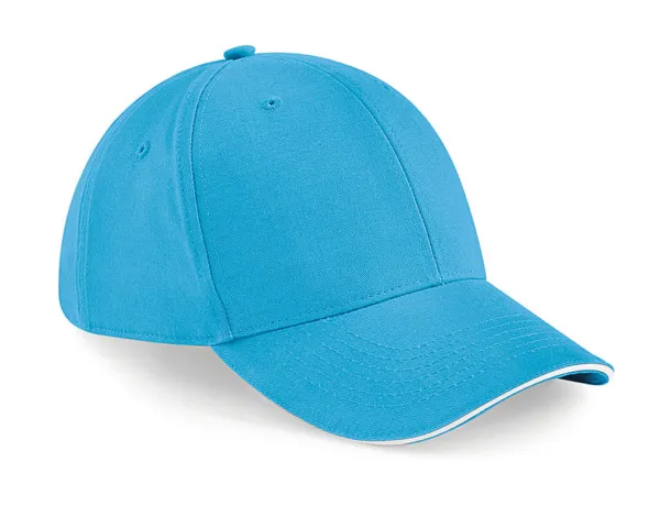  Athleisure 6 Panel Cap - Beechfield Surf Blue Bijela