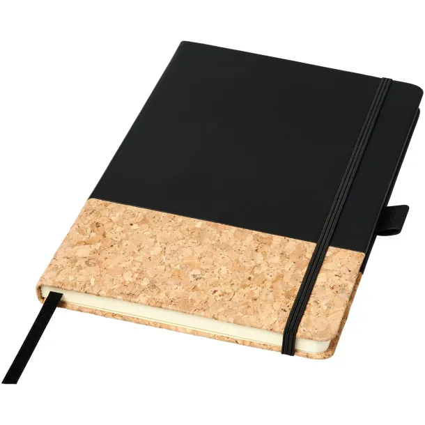 Evora A5 cork thermo PU notebook - JournalBooks Solid black