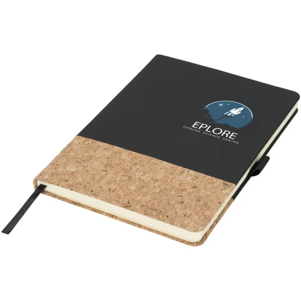 Evora A5 cork thermo PU notebook - JournalBooks Solid black