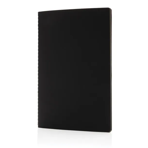  Softcover PU notebook with colored edge - XD Collection Black