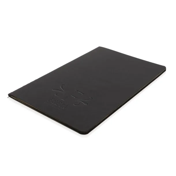 Softcover PU notebook with colored edge - XD Collection Black