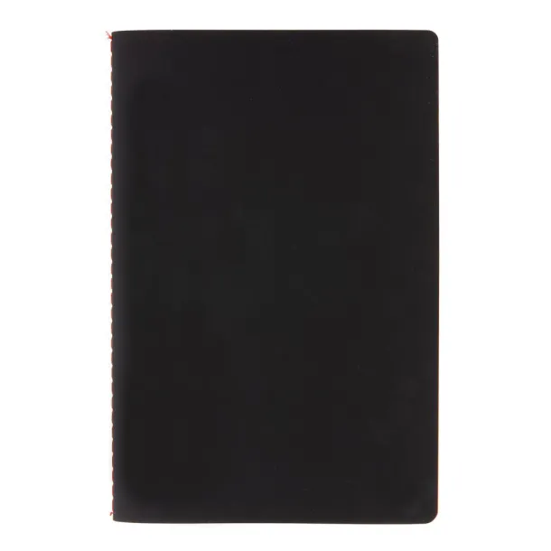  Notes s koricama od umjetne kože i obojanim rubovima - XD Collection Crvena