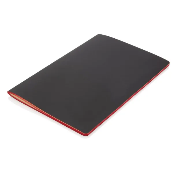  Notes s koricama od umjetne kože i obojanim rubovima - XD Collection Crvena