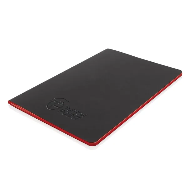  Softcover PU notebook with colored edge - XD Collection Red