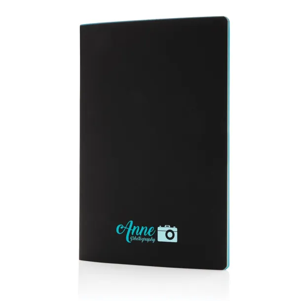 Softcover PU notebook with colored edge - XD Collection Blue 