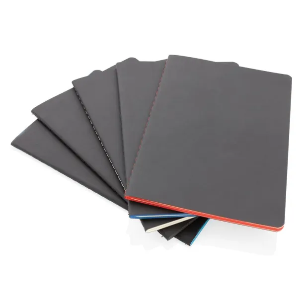 Notes s koricama od umjetne kože i obojanim rubovima - XD Collection Plava 