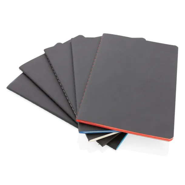  Notes s koricama od umjetne kože i obojanim rubovima - XD Collection Plava 