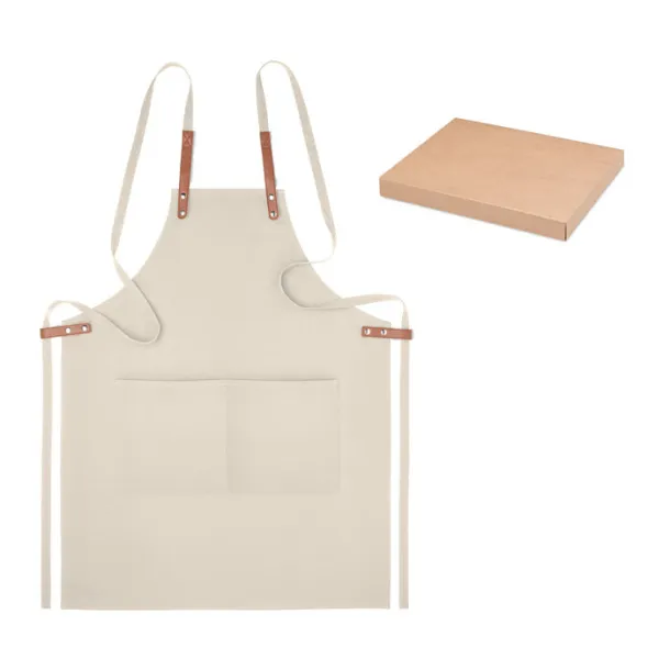 NAGPUR Organic cotton apron 340 gr/m² Beige