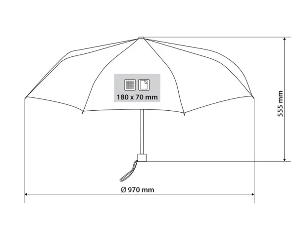 SUPER MINI foldable umbrella with manual opening - CASTELLI Black