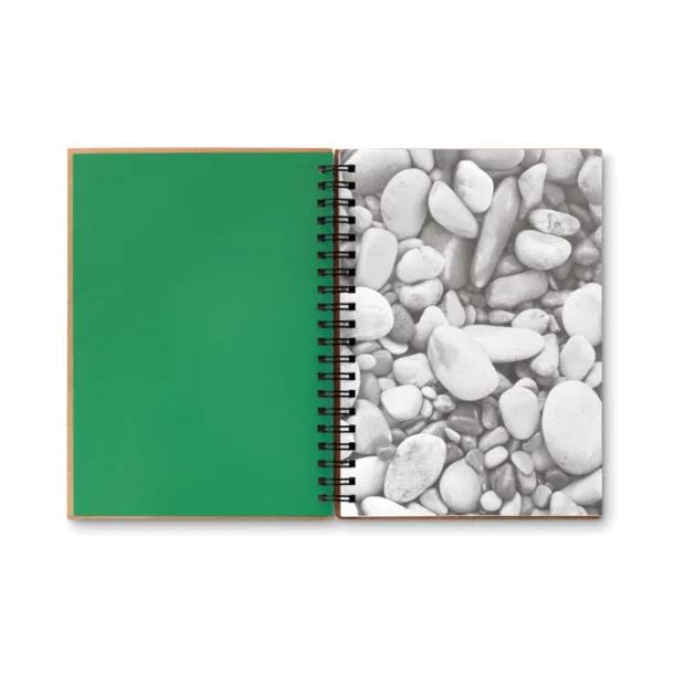 PIEDRA 70 lined sheet ring notebook Green