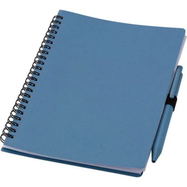  Wheat straw notebook approx. A5 with ball pen blue