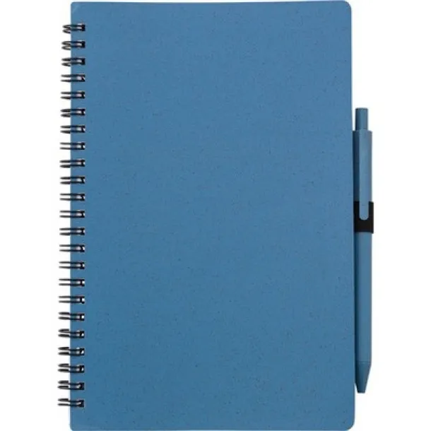  Wheat straw notebook approx. A5 with ball pen blue