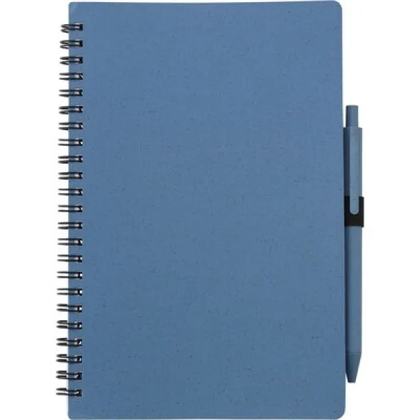  Wheat straw notebook approx. A5 with ball pen blue