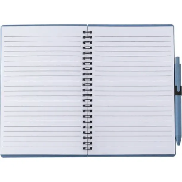  Wheat straw notebook approx. A5 with ball pen blue