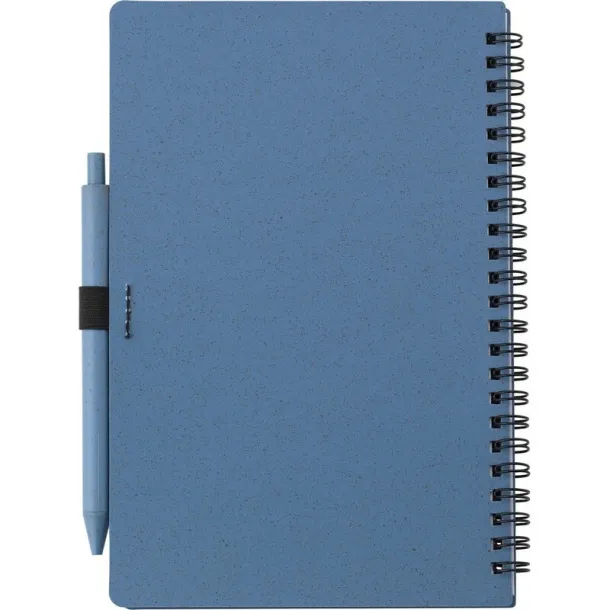  Wheat straw notebook approx. A5 with ball pen blue