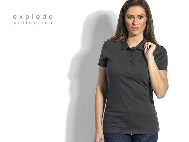 UNA women’s jersey polo shirt - EXPLODE Dark gray