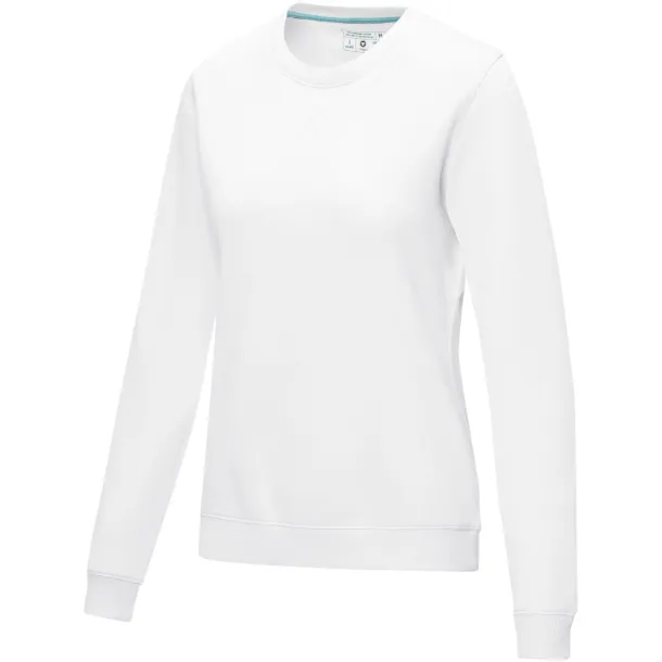 Jasper women’s GOTS organic GRS recycled crewneck sweater - Elevate NXT White