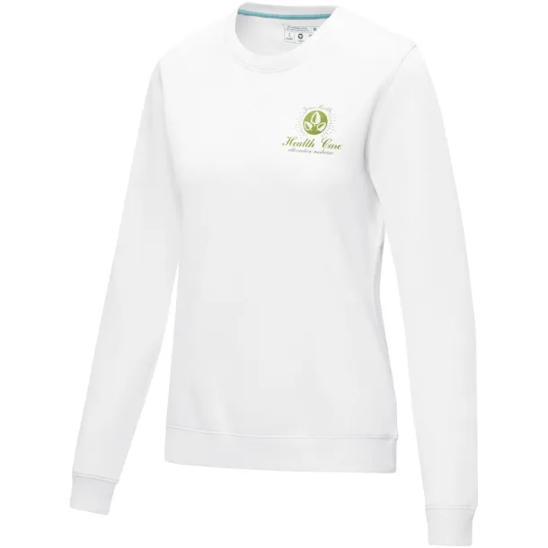 Jasper women’s GOTS organic GRS recycled crewneck sweater - Elevate NXT White