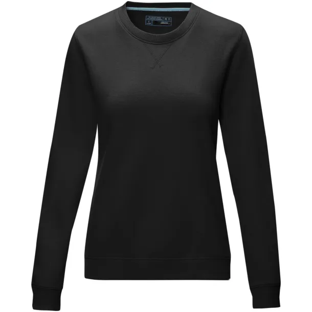 Jasper women’s GOTS organic GRS recycled crewneck sweater - Elevate NXT Solid black