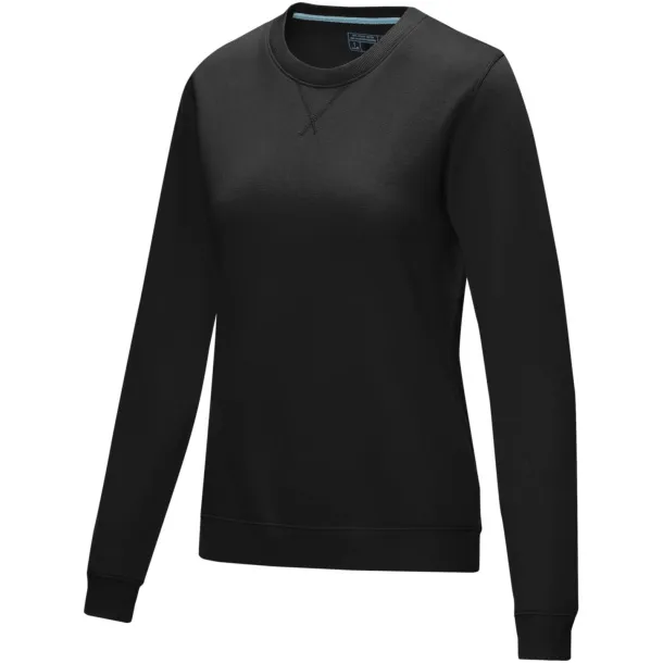 Jasper women’s GOTS organic GRS recycled crewneck sweater - Elevate NXT Solid black