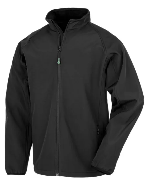  Men's Recycled 2-Layer Printable Softshell Jacket - Result Genuine Recycled Black