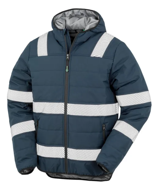  Recycled Ripstop Padded Safety Jacket - Result Recycled Navy Blue