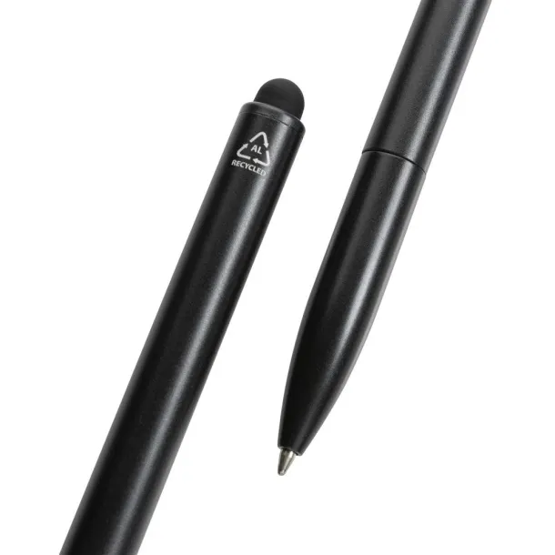  Kymi RCS certified recycled aluminum pen with stylus - XD Collection Black 