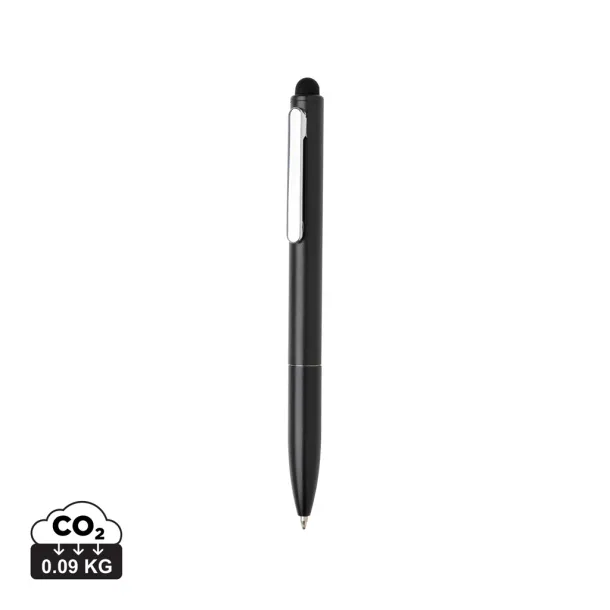  Kymi RCS certified recycled aluminum pen with stylus - XD Collection Black 