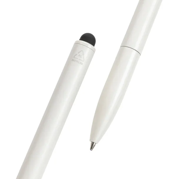  Kymi RCS certified recycled aluminum pen with stylus - XD Collection White 