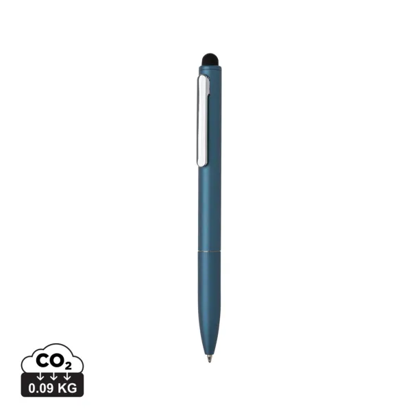  Kymi RCS certified recycled aluminum pen with stylus - XD Collection Kraljevski plava