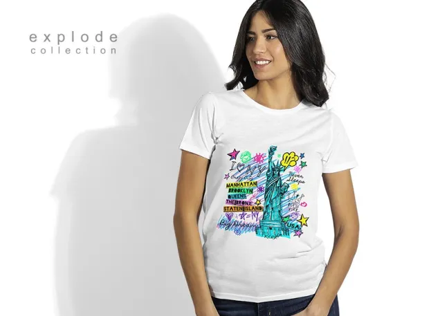 SUBLI LADY women`s T-shirt for sublimation - EXPLODE White