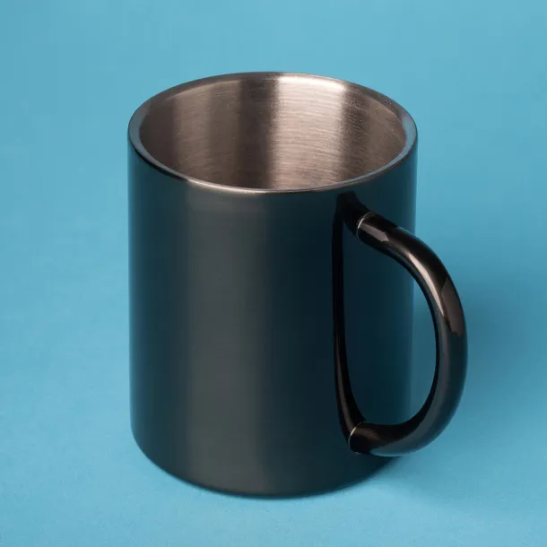 STALWART 240 ml stainless steel mug Black