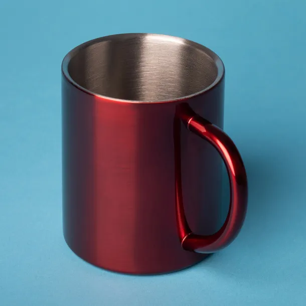 STALWART 240 ml stainless steel mug Red