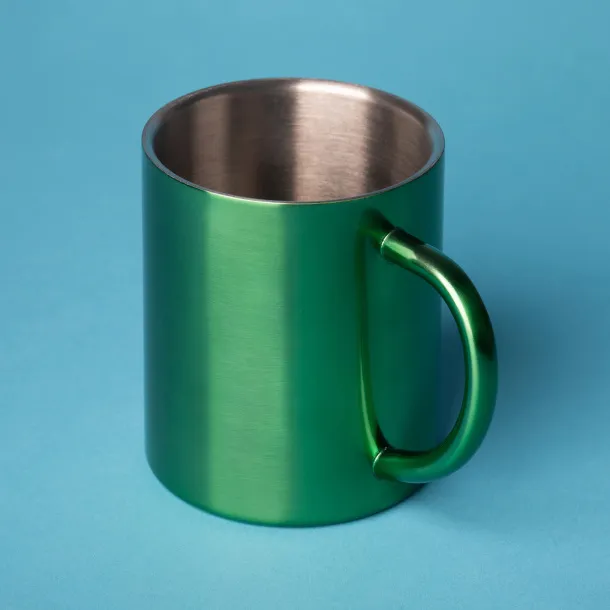 STALWART 240 ml stainless steel mug Green