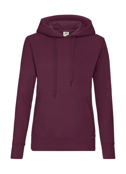  Klasični ženski hoodie, 280 g/m² - Fruit of the Loom burgundac
