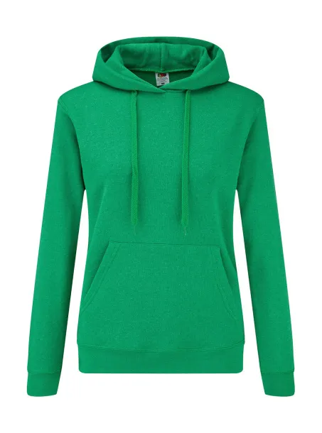  Klasični ženski hoodie, 280 g/m² - Fruit of the Loom Heather Green