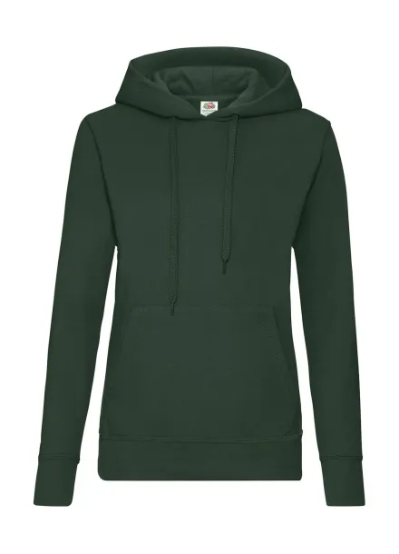  Ladies Classic Hooded Sweat - Fruit of the Loom Bottle Green