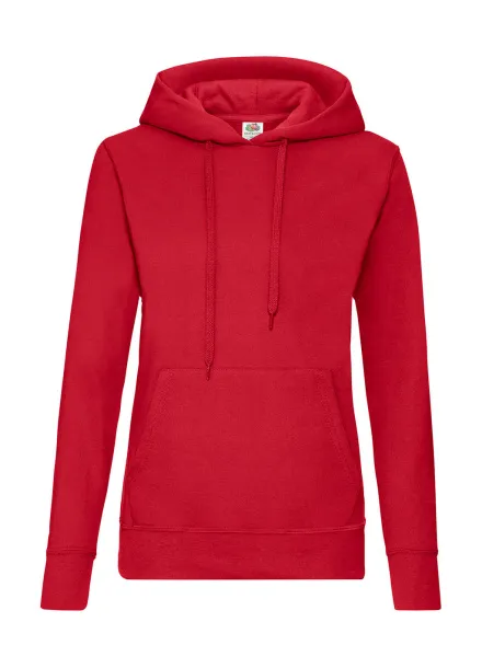  Klasični ženski hoodie, 280 g/m² - Fruit of the Loom Crvena