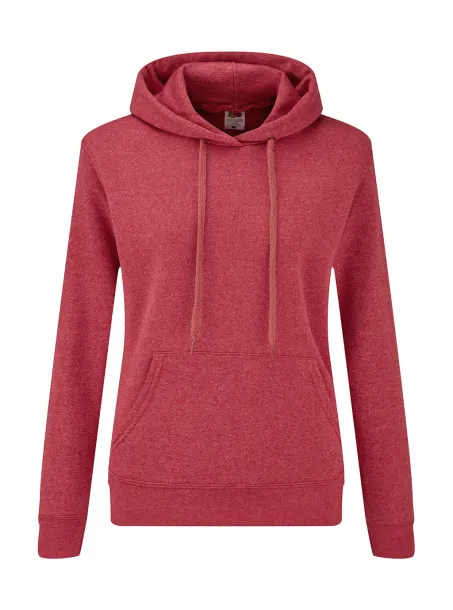  Klasični ženski hoodie, 280 g/m² - Fruit of the Loom Heather Red