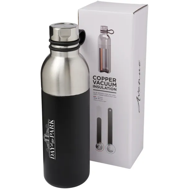 Koln 590 ml copper vacuum insulated sport bottle Solid black