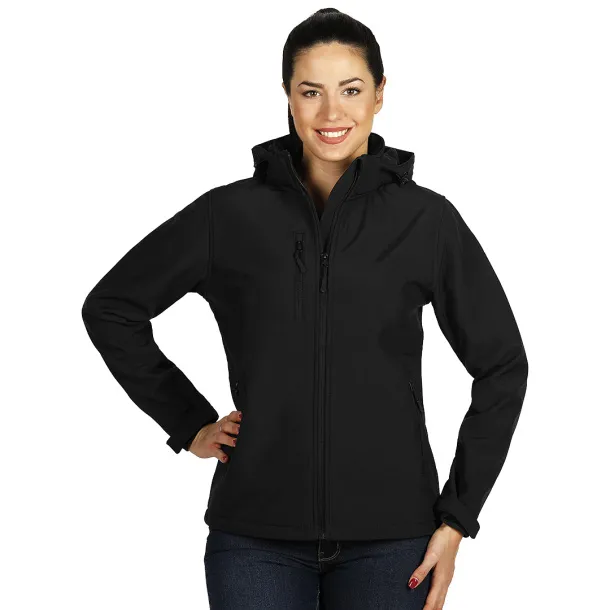 PROTECT WOMEN softshell hooded jacket for women - EXPLODE Black