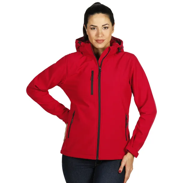 PROTECT WOMEN softshell hooded jacket for women - EXPLODE Red