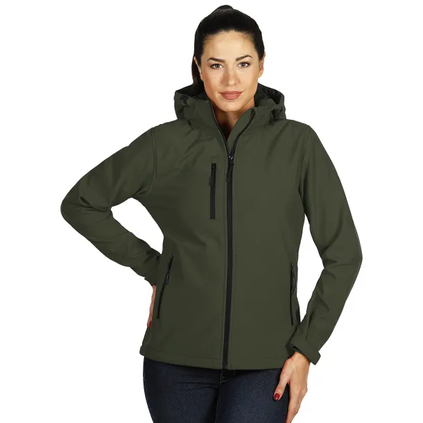 PROTECT WOMEN softshell hooded jacket for women - EXPLODE Olive green