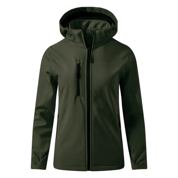 PROTECT WOMEN softshell hooded jacket for women - EXPLODE Olive green