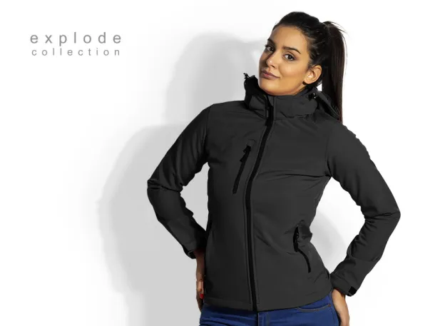 PROTECT WOMEN softshell hooded jacket for women - EXPLODE Dark gray