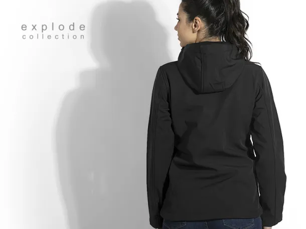 PROTECT WOMEN softshell hooded jacket for women - EXPLODE Dark gray